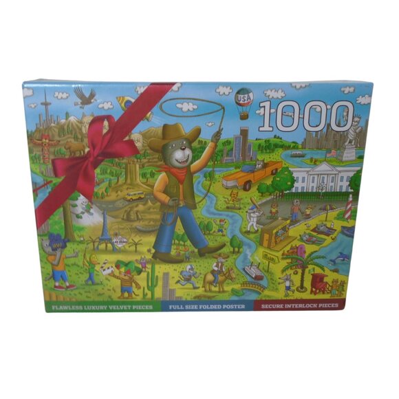 Pawsome America by Gerjato 1000 Piece Puzzle for Family Adults Teenagers - Picture 3 of 3